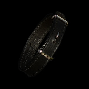 Black on Black Italian Leather Bracelet with Sterling Silver Clasp &quot;Il Braccialetto&quot;, Leather Jewelry from Italy, Italy Leather Cuff