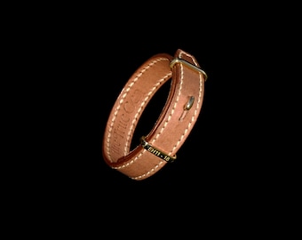 Tan Italian Leather Bracelet with Solid Brass Clasp "Il Braccialetto", Leather Jewelry from Italy, Italy Leather Cuff, Best Holiday Gift