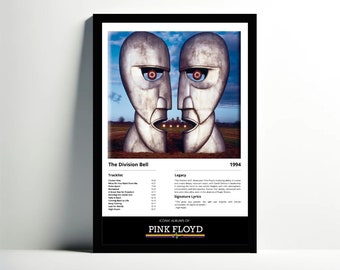 Pink Floyd: The Division Bell, Poster with Album Cover, Release Date, Track List, Legacy and Signature Lyrics; Digital Wall Art