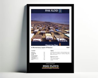 Pink Floyd: A Momentary Lapse of Reason, Poster with Album Cover, Release Date, Track List, Legacy and Signature Lyrics; Digital Wall Art