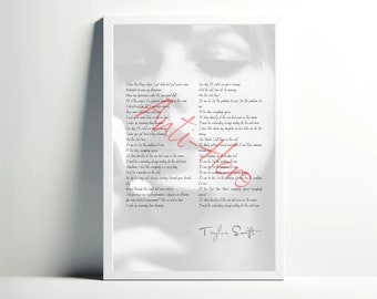 Taylor Swift: Anti-Hero - Lyrics, Digital Wall Art, Music Poster, Fan Gift, Home Decor