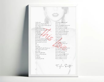 Taylor Swift: This Love - Lyrics, Digital Wall Art, Music Poster, Fan Gift, Home Decor