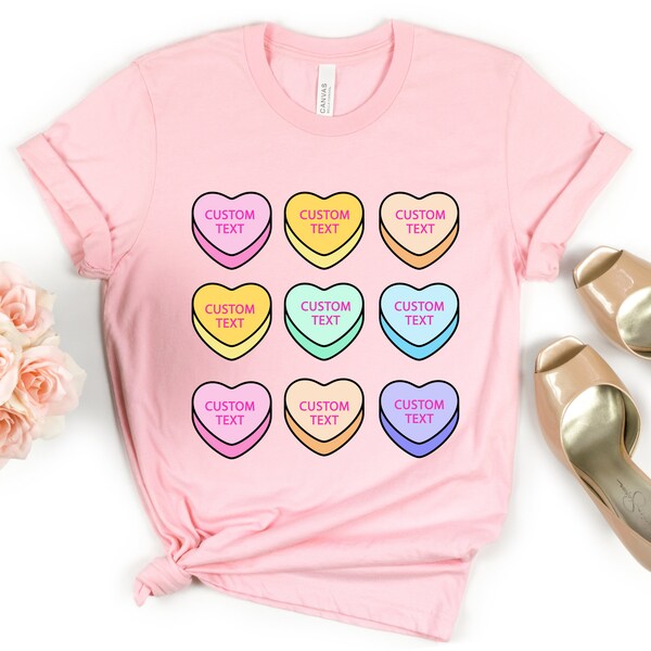 Custom Candy Heart Shirt - Custom Valentines Day Shirt - Personalized Valentines Day Shirt - Xoxo Valentine Tee - Gift for Valentine