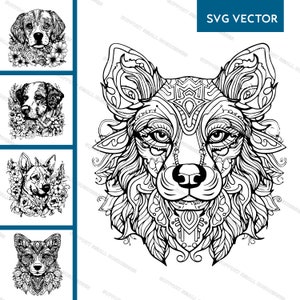 Dog Coloring Pages (5) Vector Shape