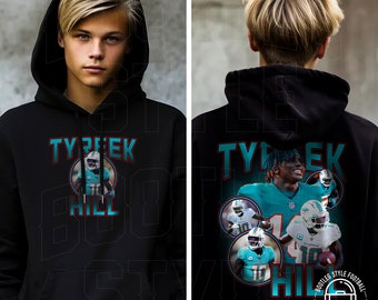 Tyreek Hill 90s Bootleg Style Rap Hoodie for Youth Boys Girls Vintage style Gift for Miami Football fan Hooded Sweatshirt for kids