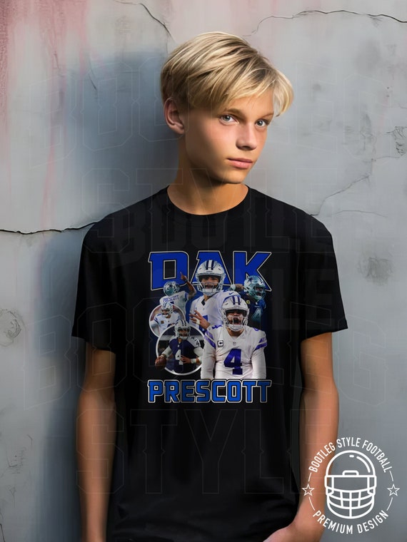 Dak Prescott Shirt for Youth Boys Girls 90s Bootleg Rap Vintage Style Basketball Tee Gift for Dallas Football Fan T shirt for Kids Etsy