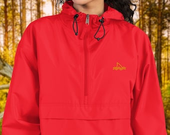 Champion Shark Fin Windbreaker: Packable Half-Zip Raincoat