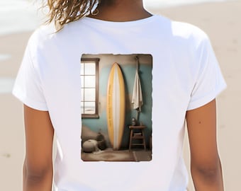 Camiseta Vintage Surfboard Room, camiseta de surf, unisex, ropa de surf, playa, camiseta surfista, surfera, surfero, regalo surf