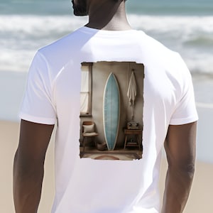 Vintage T-Shirt Surfboard Blue Vibe, Surf Tee, Unisex Shirt, Surfwear, Beachwear, Surfing, Surfer Gift