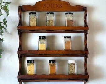 Vintage Wooden Spice Rack