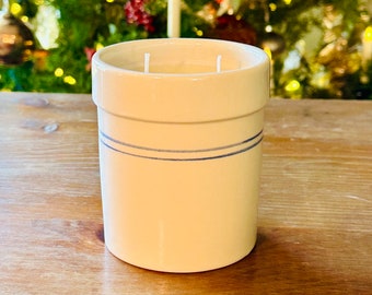 Toasted Almond Scented Candle in a Vintage Crock