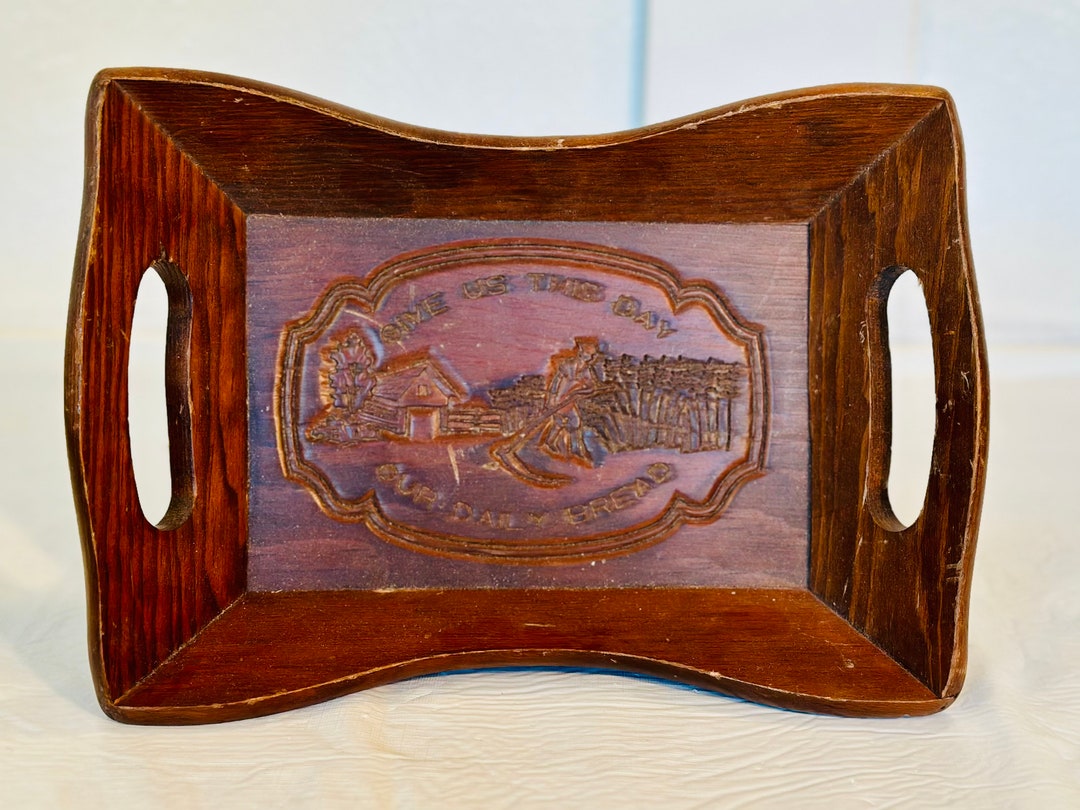Vintage Rustic Wood Bread Tray Etsy