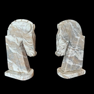 Vintage Horse Head Marble Bookends image 5