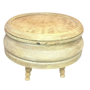 vintage wooden storage sewing stool