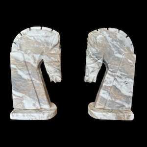 Vintage Horse Head Marble Bookends image 3
