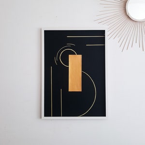 Poster minimaliste noir et or image 1