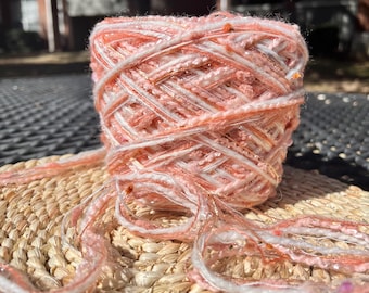 Pink | Custom mixed yarn rolls, sustainable fiber chunky yarn, unique custom mixes of colors and textures, mix media scrap book