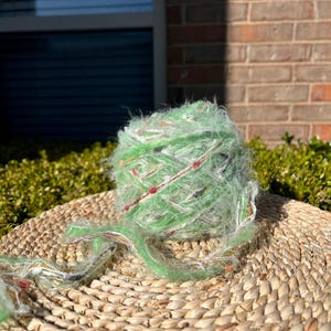 Green | Custom mixed yarn rolls, sustainable fiber chunky yarn, unique custom mixes of colors and textures, mix media scrap book Melodie Haze