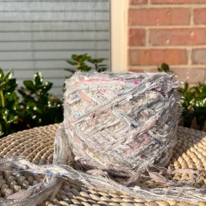 Gray Scale | Custom mixed yarn rolls, sustainable fiber chunky yarn, unique custom mixes of colors and textures, mix media scrap book Driftwood Ash