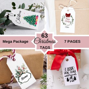 Christmas Gift Tags Printable, Merry Christmas Tags, Christmas Tags İtems, Christmas Tags Aesthetic, PDF Download Tags, Tags, Printable Tags