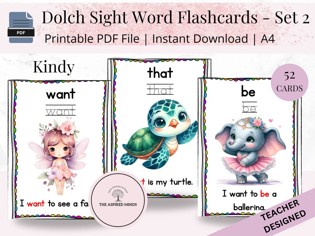 Printable Dolch Sight Word Flashcards, Kindergarten, Classroom Display ...