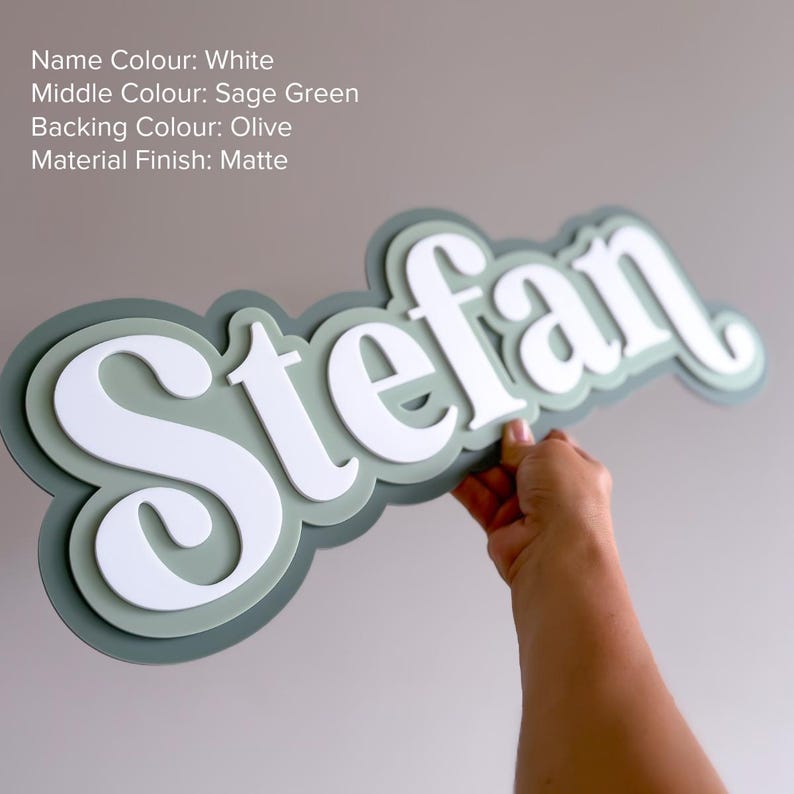 3D Triple Layered Acrylic Name Plaque and Themed Wall Shapes | Kids Nursery Decor | Name Sign image 14