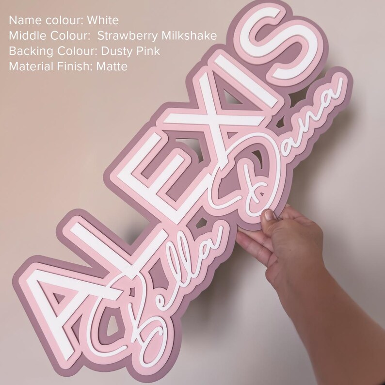 3D Layered Acrylic Dual Name Sign | Nursery Decor | Kids Name Plque ...