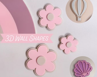 3D Wall Shape Sets | Name Plaque Shapes | Kids Decor | Wall Art
