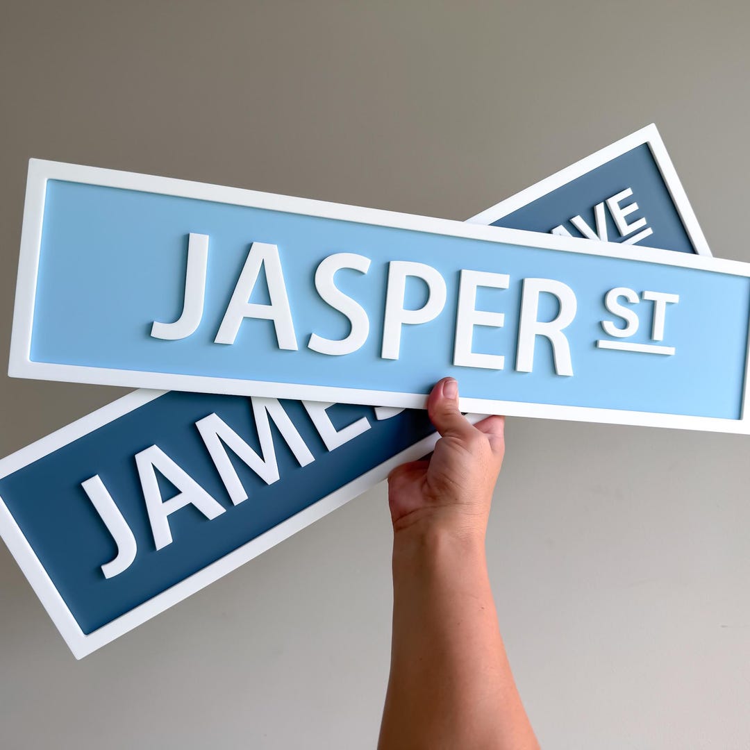 3D Acrylic Street Sign | Personalized Kids Room Decor | Name Sign ...