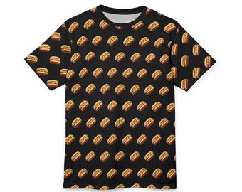 Camiseta unisex con estampado de perrito caliente: moda gastronómica