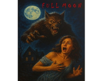 1980s Full Moon Werewolf Poster Rolled Poster | Retro Movie Art
