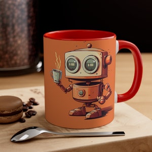 Robot Themed Accent Coffee Mug