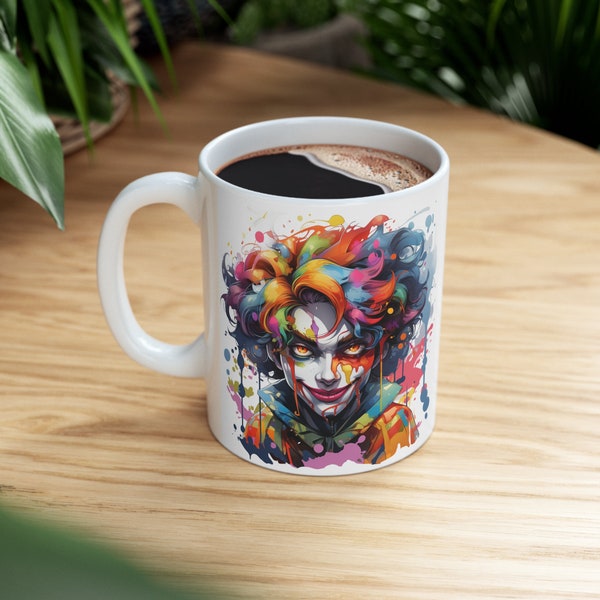 Painted Clown Ceramic Coffee Mug #6