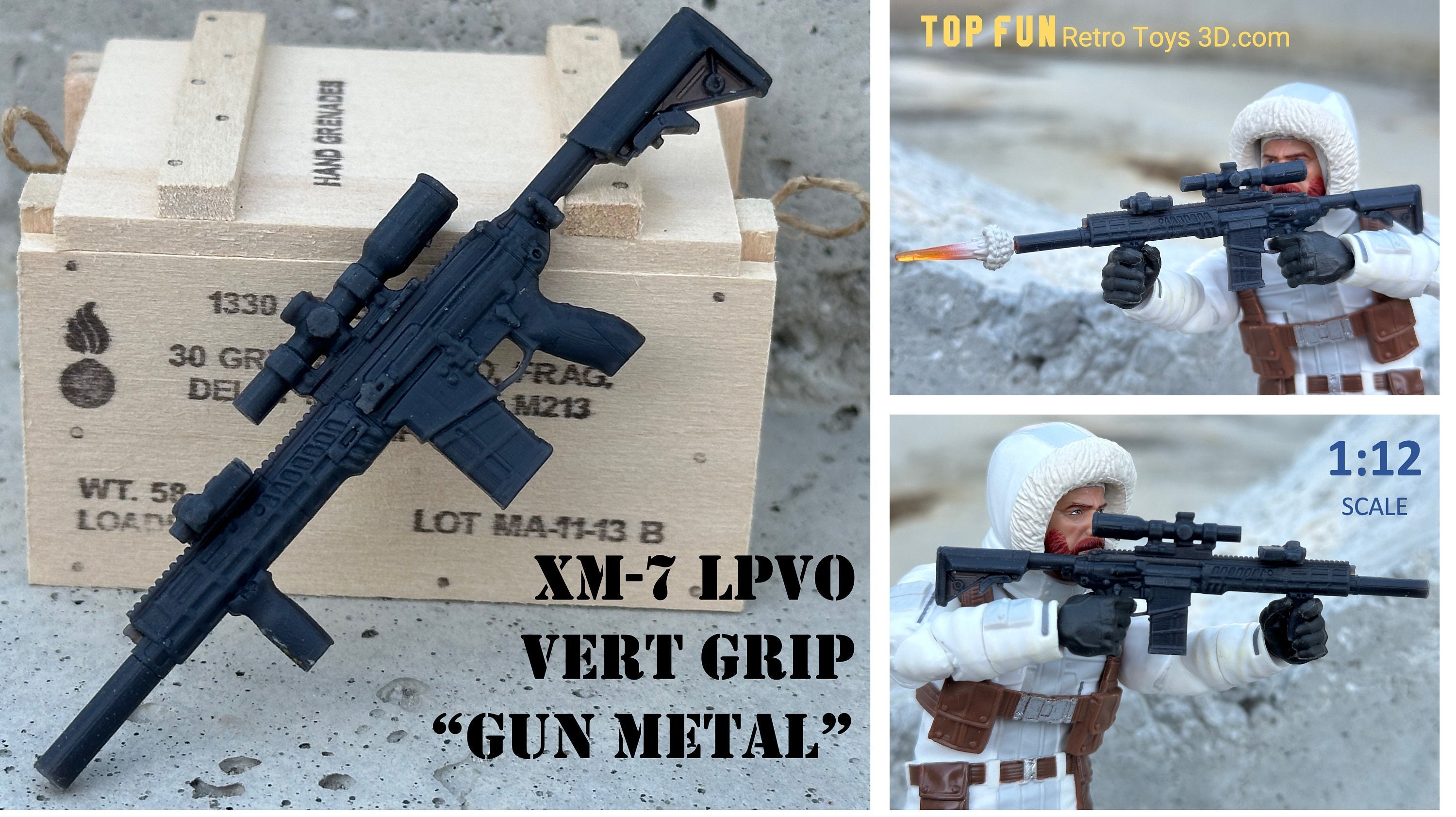 XM-7 Spear LPVO With Vertical Grip 1:12 Scale THREE Pack - Etsy