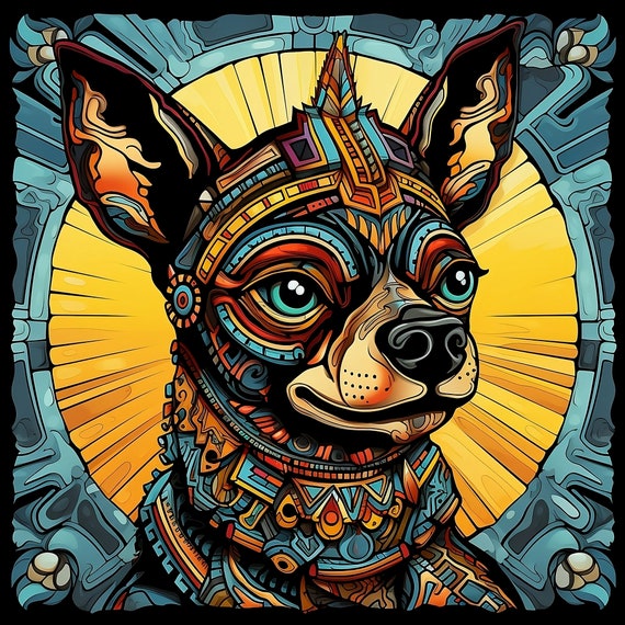 Aztec Chihuahua Warrior Digital File Etsy