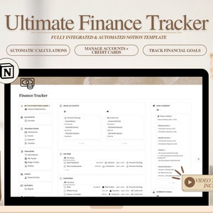 Notion Template Finance & Budget Tracker | Notion Personal Finance Tracker, Income and Expense Tracker, Bill Tracker