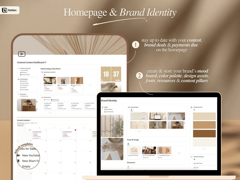 Notion Content Creator: Social Media Planner Template (digital Download ...