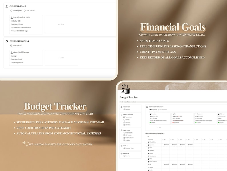 Notion Finance & Budget Tracker Template: Personal Finance Dashboard - Etsy