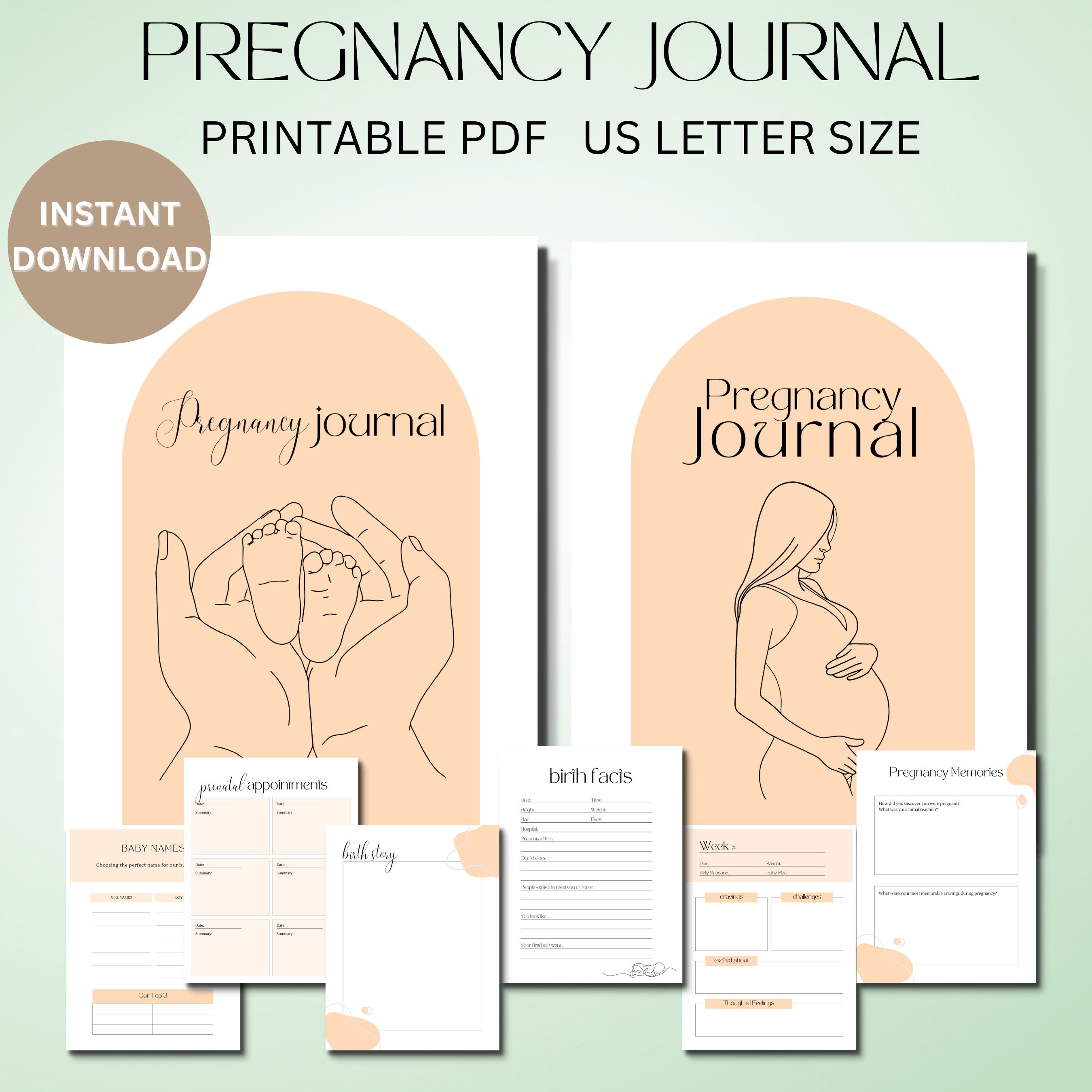 Pregnancy Journal Printable, Printable Pregnancy Journal, Pregnancy