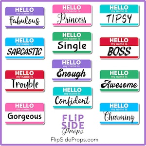 Accessoires pour photomaton | My Name Us Props | Accessoires pour photobooth | Accessoires pour photomaton en PVC | Accessoires pour photomaton à thème | Lot d&#39;accessoires thématiques