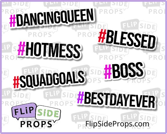 Hashtag photo booth props deals