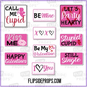 Valentine Photo Booth Requisiten | Photobooth Requisiten | PVC Photobooth Requisiten | Thema Photobooth Requisiten | Themen-Requisiten-Bundle | Valentine Party Requisiten