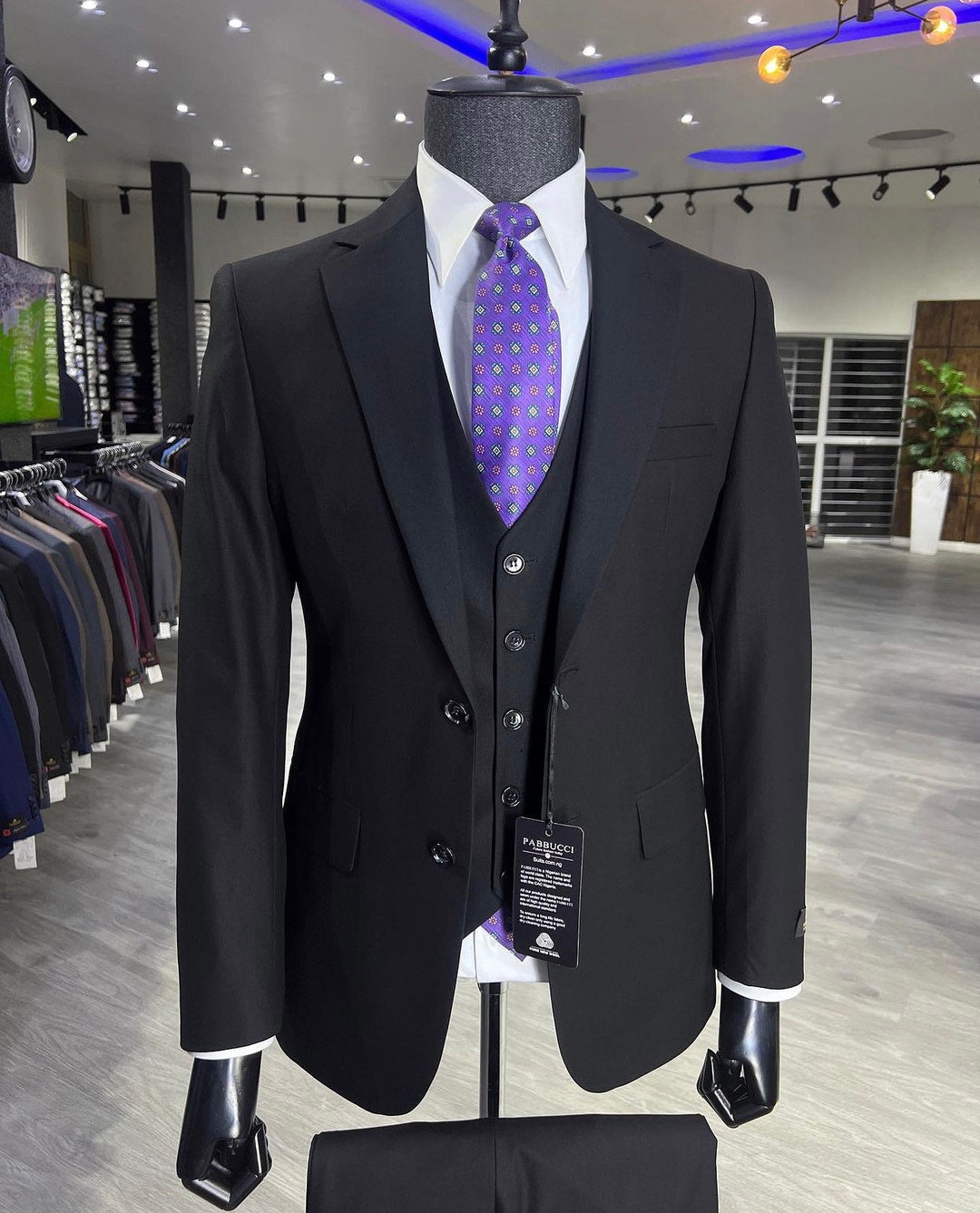 Black 3 Pieces Single Breasted Suit,black Mens Suit,black Wedding Suit