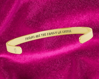 Friends are Family Cuff Bracelet | 18K Gold Plated Stainless Steel