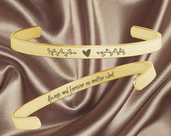 Manschettenarmband mit Gravur: Inspirierende versteckte Botschaft, Edelstahlschmuck