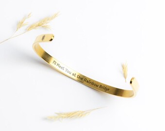 Pet Memorial-manchetarmband – Herdenkingssieraden regenboogbrug