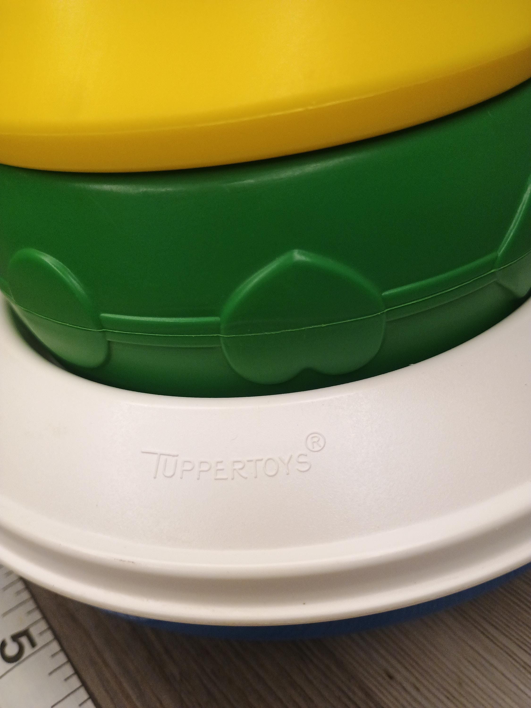 Tupperware Toy Rings Vtg Tupperware Roly Poly Stacking Clown White Green Yellow Blue Rings ...