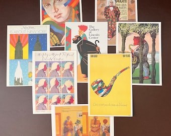 Collection of 8 Vintage Milton Glaser Post Cards