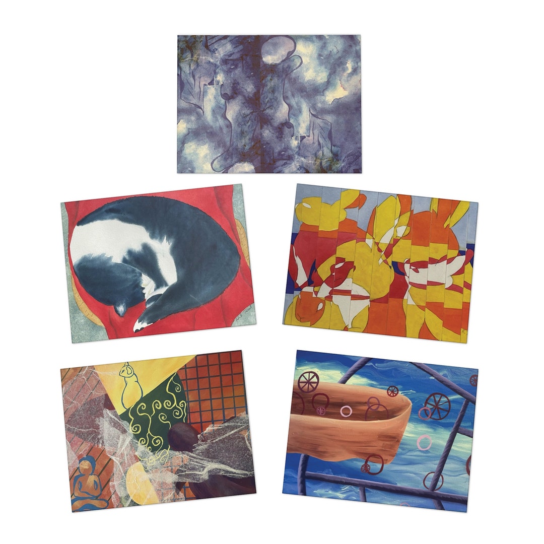 Playful and Colorful Multi-design Greeting Cards (5-pack) for Birthday ...