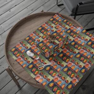 Fruit Wrapping Paper- Mango Wrapping Paper-Persimmon Wrapping Paper-Fruit Birthday Wrap-Housewarming Gift Paper-Shower Wrapping Paper